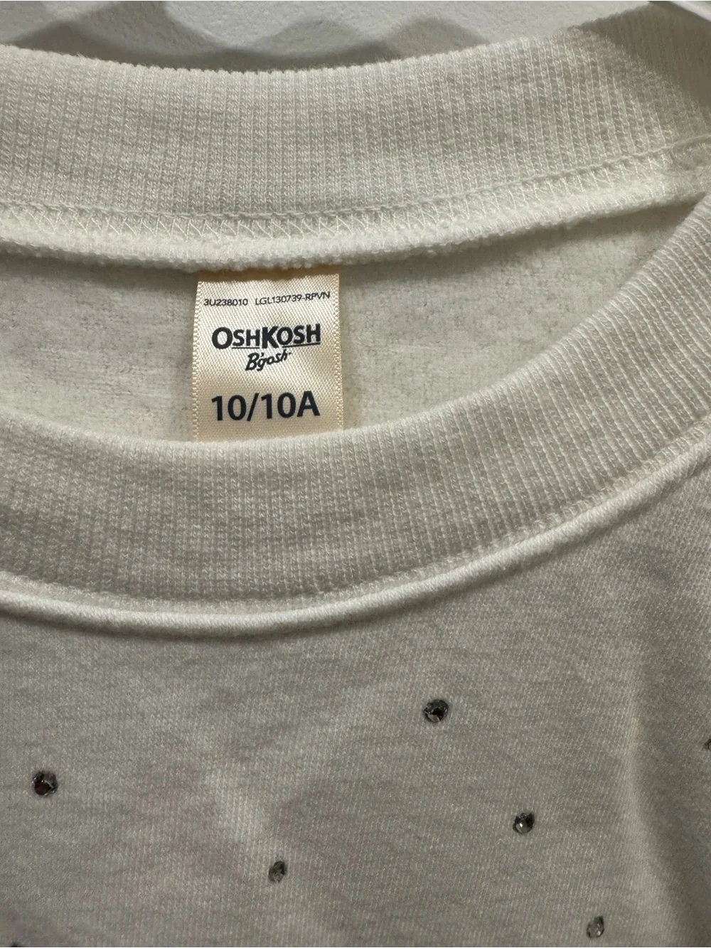 OshKosh B'gosh White Crewneck Sweater with Crystal Dots